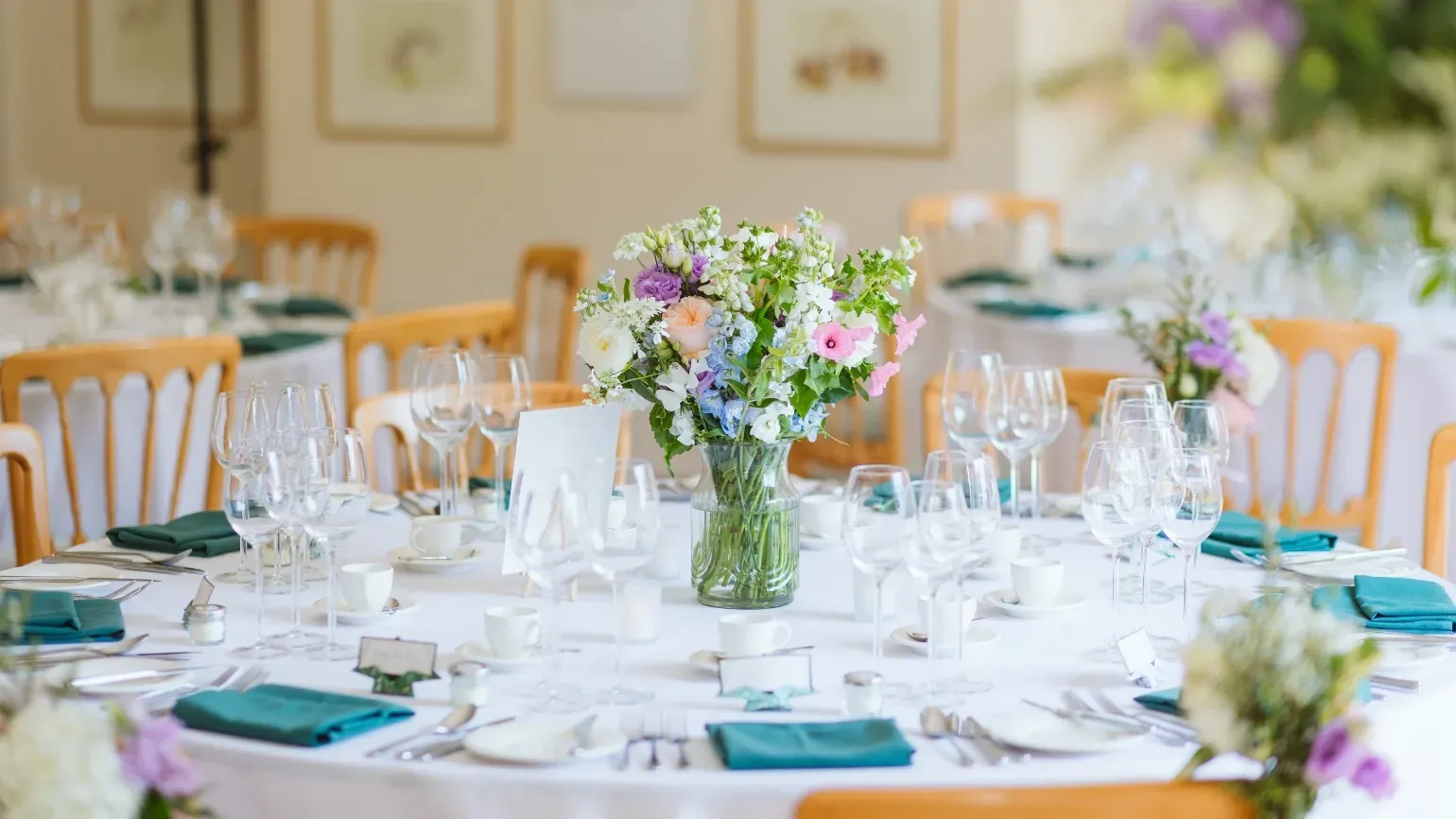 Wedding breakfast at Cambridge Cottage