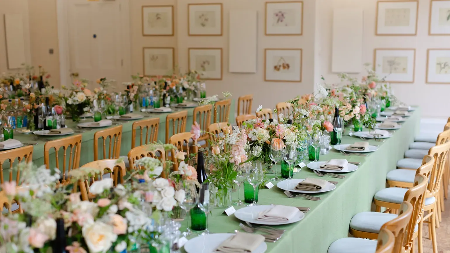 Wedding breakfast at Cambridge Cottage