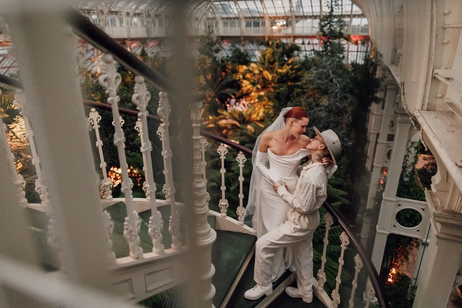 Couple photographs in the Temperate House