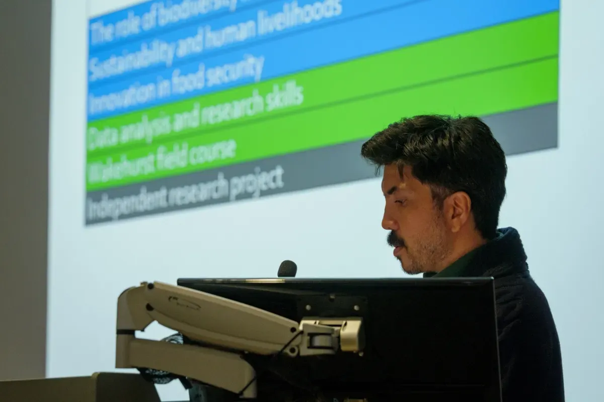 Speaker gives speech at open day