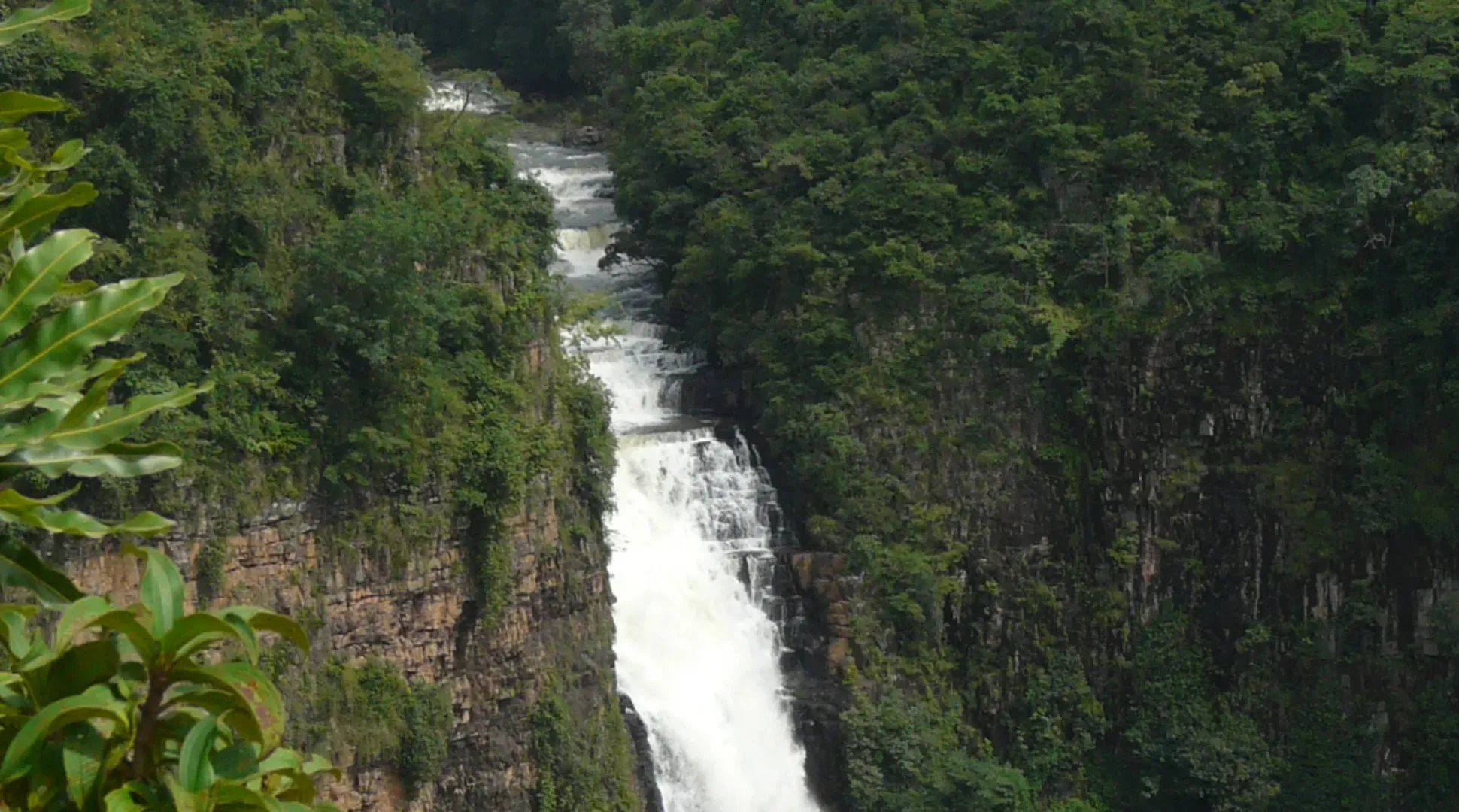 Lush waterfall in one of Guinea's TIPAs