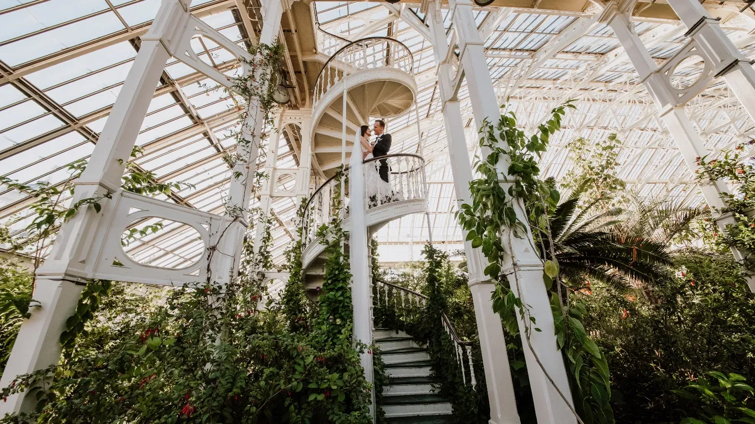 Couple photographs in the Temperate House