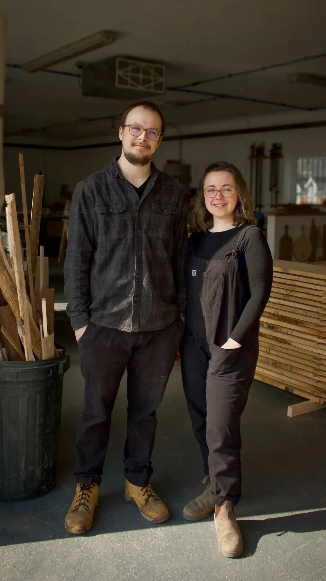 The makers of Selwyn House standing side by side in the workshop