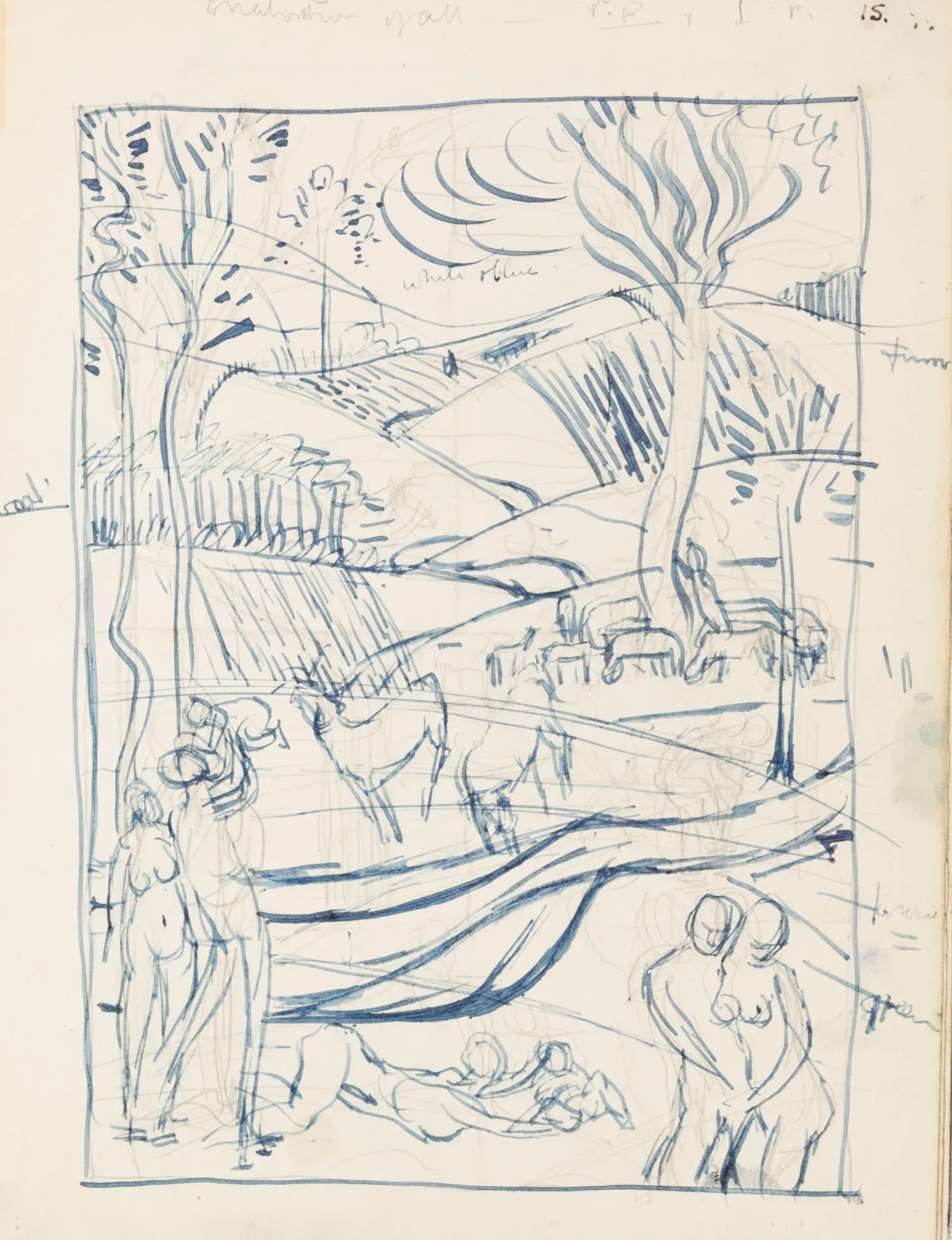Drawing of Springtime by Henry Moore, worked on in 1921–22.
